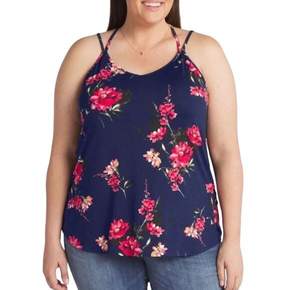 Papermoon (2X) Basima Back Detail Knit Top Stitch Fix Strappy Casual V Neck Tank - Picture 7 of 12